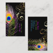 Carte De Visite PixDezines Tourbillons Peacock+filigree (Devant / Derrière)