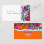 Carte De Visite PixDezines tourbillons rétro/do-it-yourself couleu (Devant / Derrière)