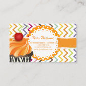 Carte De Visite PixDezines tourbillons tangerines cupcake+chevron (Dos)