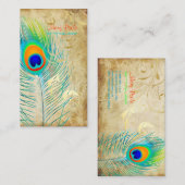 Carte De Visite PixDezines tourbillons vintages paon+filigree (Devant / Derrière)