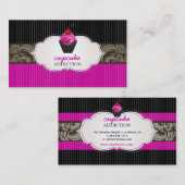 Carte De Visite PixDezines tourneberges fraises cupcake+pinstripes (Devant / Derrière)