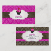 Carte De Visite PixDezines tourneberges fraises cupcake+pinstripes (Devant / Derrière)