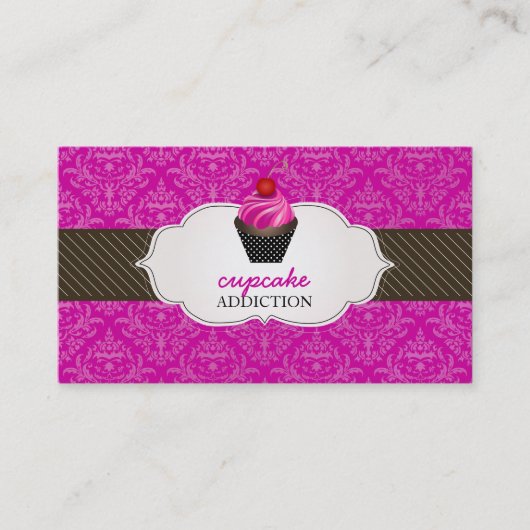 Carte De Visite PixDezines tourneberges fraises cupcake+pinstripes (Devant)