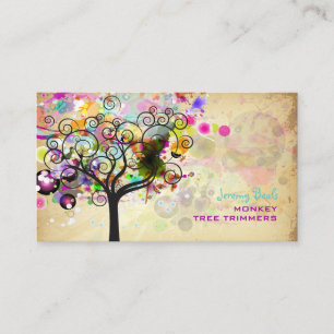 Carte De Visite PixDezines Trimmers Arbres de Grunge Vintage/rose