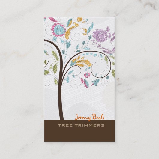 Carte De Visite PixDezines trimmers de l'arbre rétro Arbre (Devant)