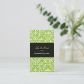 Carte De Visite PixDezines Turquoise+Pearl Céline Vintage Damask (Debout devant)