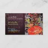 Carte De Visite PixDezines Tuscanini rétro floral + merlot (Dos)