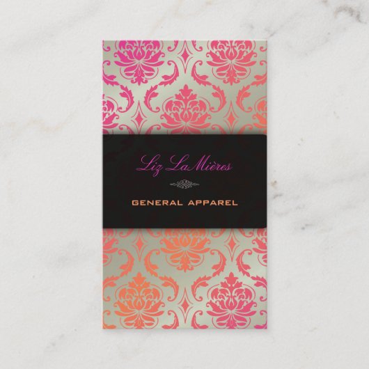 Carte De Visite PixDezines vendome damask/sherbet couleur (Devant)