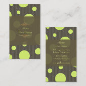 Carte De Visite PixDezines vert mousse pois/DO-IT-YOURSELF arrière (Devant / Derrière)