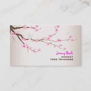 Carte De Visite PixDezines vintage/ciseaux à branches sakura rose 