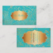 Carte De Visite PixDezines Vintage dentelle-up/bleu (Devant / Derrière)