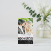 Carte De Visite PixDezines Vintage Grunge Damask / Aqua (Debout devant)