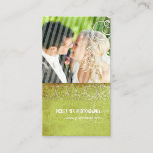 Carte De Visite PixDezines Vintage Grunge Damask / Green