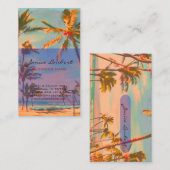 Carte De Visite PixDezines Vintage Hawaiian Beach Scène (Devant / Derrière)