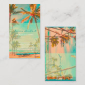 Carte De Visite PixDezines Vintage Hawaiian Beach Scène (Devant / Derrière)