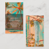 Carte De Visite PixDezines Vintage Hawaiian Beach Scène (Devant / Derrière)
