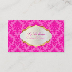 Carte De Visite PixDezines vintage la paloma damask/rose chaud