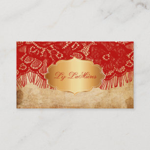Carte De Visite PixDezines Vintage Lace-Up/rouge