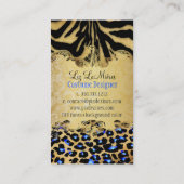 Carte De Visite PixDezines VINTAGE LEOPARD+ZEBRA+FAUX+OR+ÉTIQUETTE (Dos)