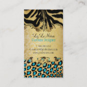 Carte De Visite PixDezines VINTAGE LEOPARD+ZEBRA+FAUX+OR+ÉTIQUETTE (Dos)