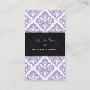 Carte De Visite PixDezines violet + blanc Olivia Damask