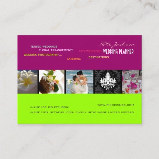 Carte De Visite PixDezines wedding planner/do-it-yourself couleurs (Devant)