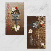 Carte De Visite PixDezines, Wedding planner+Fidora Damask (Devant / Derrière)