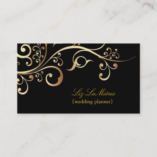 Carte De Visite PixDezines Wedding planner, tourbillons ornementau (Devant)