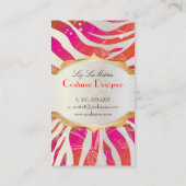 Carte De Visite PixDezines zèbre+floral/rose+orange (Dos)