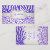 Carte De Visite PixDezines zèbre pourpre/léopard (Devant / Derrière)