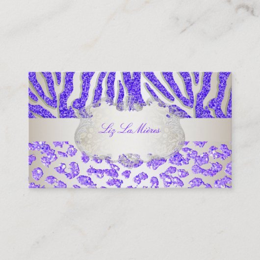 Carte De Visite PixDezines zèbre pourpre/léopard (Devant)