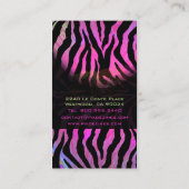 Carte De Visite PixDezines zèbre rose (Dos)