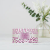 Carte De Visite PixDezines zèbre rose/léopard/champagne (Debout devant)