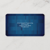 Carte de visite pixel bleu moderne (Dos)