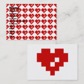 Carte De Visite Pixel Coeur 8 bits Amour (Devant / Derrière)