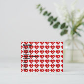 Carte De Visite Pixel Coeur 8 bits Amour (Debout devant)