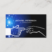 Carte De Visite Pixel Hand in Contact With Human Hand | Futuristic (Devant)