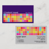 Carte De Visite Pixel Motif v2 01 Violet profond avec gris (Devant / Derrière)