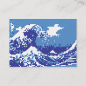 Carte De Visite Pixel Tsunami Bleu 8 Bit Pixel Art (Dos)