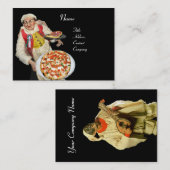 Carte De Visite PIZA & MANDOLIN CUISINE ITALIENNE, rouge noir (Devant / Derrière)