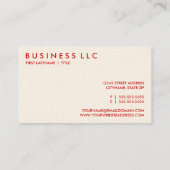 Carte De Visite pizza. (Dos)