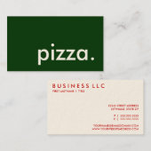 Carte De Visite pizza. (Devant / Derrière)