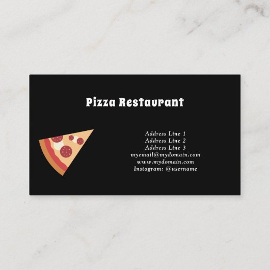 Carte De Visite Pizza (Dos)