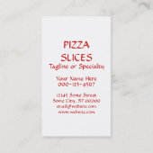 Carte De Visite pizza (Dos)