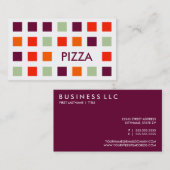 Carte De Visite PIZZA (carrés modernes) (Devant / Derrière)