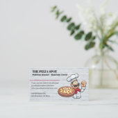 Carte De Visite Pizza Chef Tenant Pie (Debout devant)
