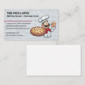 Carte De Visite Pizza Chef Tenant Pie (Devant / Derrière)