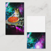 Carte De Visite Pizza de chat du DJ de l'espace (Devant / Derrière)