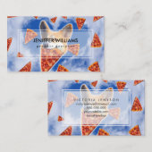 Carte De Visite Pizza de Chien de Corgi (Devant / Derrière)