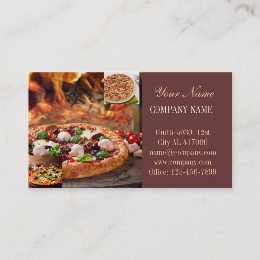Carte De Visite pizza italienne de nourriture de magasin (Devant)